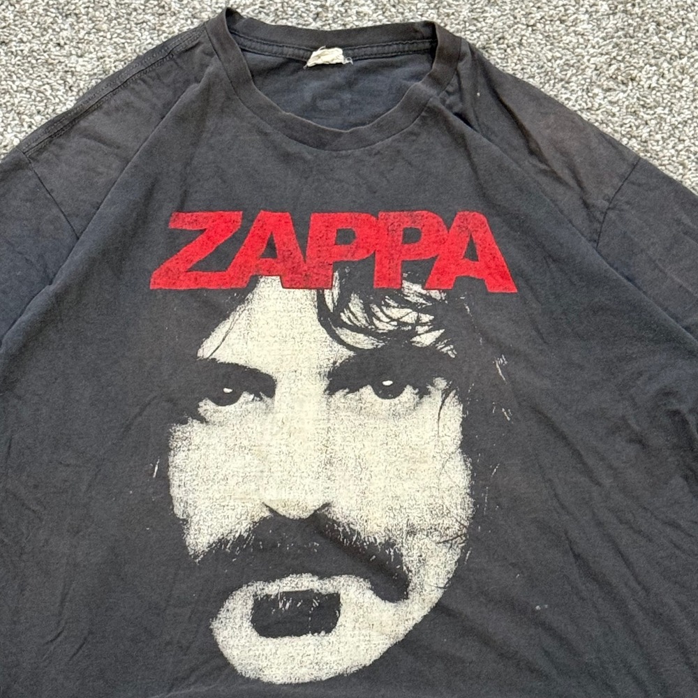 Vintage Frank Zappa Big Face Graphic T-Shirt Mens 2XL Bay Island Black Rock Tee